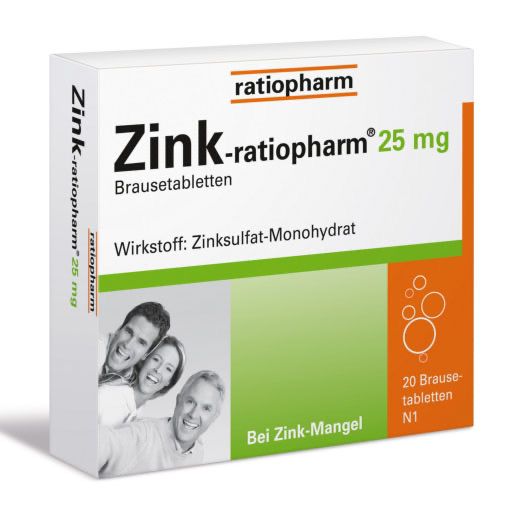 ZINK-RATIOPHARM 25 mg Brausetabletten* 20 St