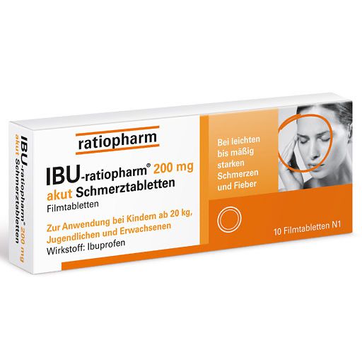 IBU-RATIOPHARM 200 mg akut Schmerztbl. Filmtabl.* 10 St