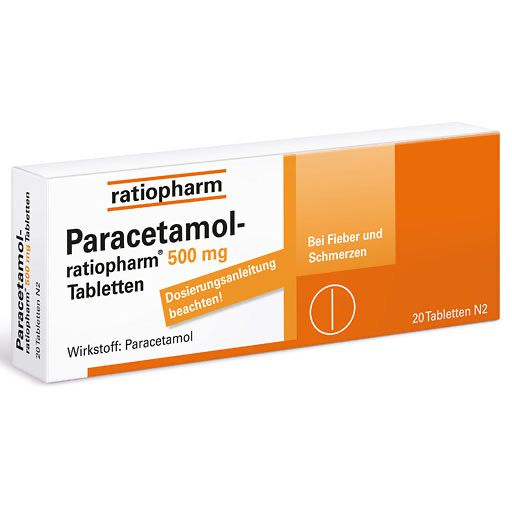 PARACETAMOL-ratiopharm 500 mg Tabletten - bei Fieber & Schmerzen* 20 St
