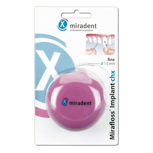MIRADENT Zahnseide Mirafloss Implant CHX fine 50x15 cm