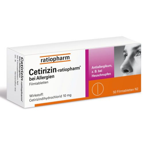 CETIRIZIN-ratiopharm bei Allergien 10 mg Filmtabl.* 50 St