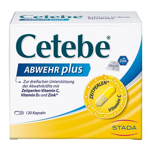 CETEBE ABWEHR plus Vitamin C+Vitamin D3+Zink Kaps. 120 St  