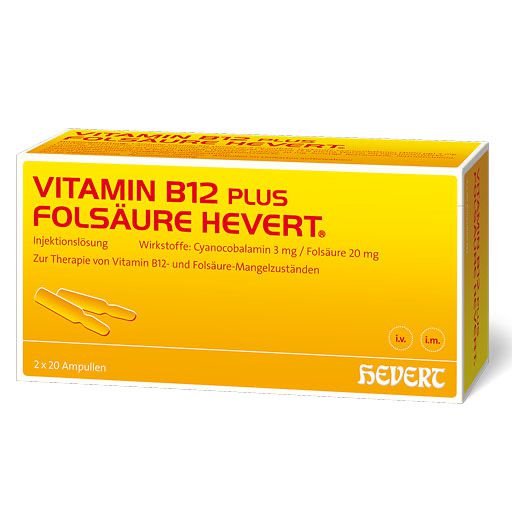 VITAMIN B12 PLUS Folsäure Hevert a 2 ml Ampullen* 2x20 St