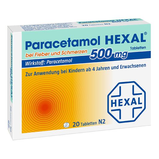 PARACETAMOL 500 mg HEXAL b. Fieber u. Schmerzen Tab.* 20 St