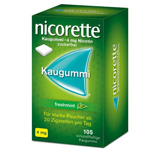 nicorette® Kaugummi freshmint, 4 mg Nikotin* 105 St