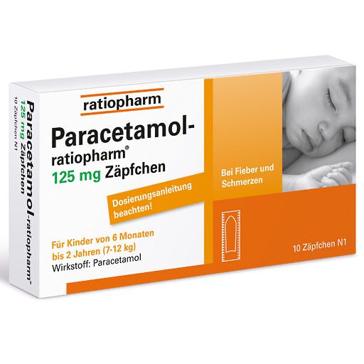 PARACETAMOL-ratiopharm 125 mg Zäpfchen* 10 St