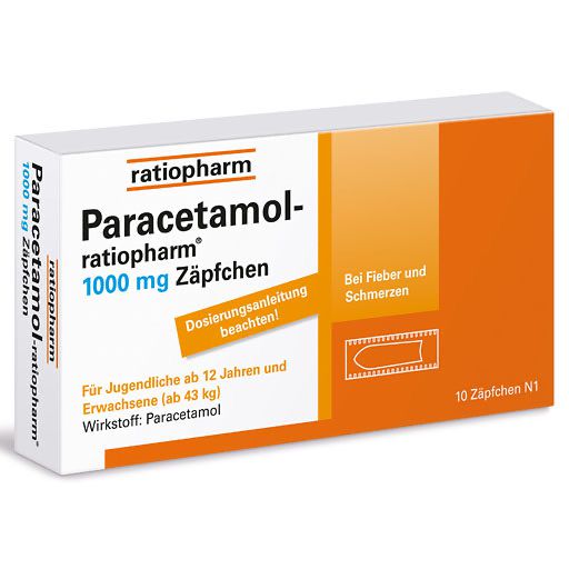 PARACETAMOL-ratiopharm 1.000 mg Zäpfchen* 10 St