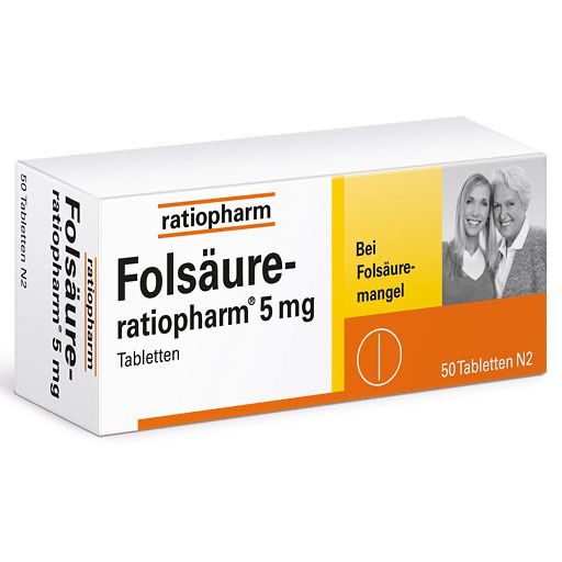 FOLSÄURE-RATIOPHARM 5 mg Tabletten* 50 St