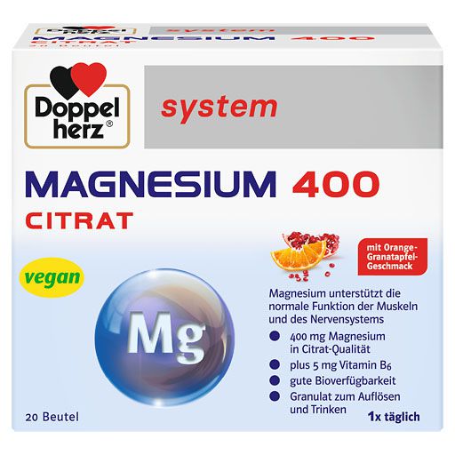 DOPPELHERZ Magnesium 400 Citrat system Granulat 20 St  
