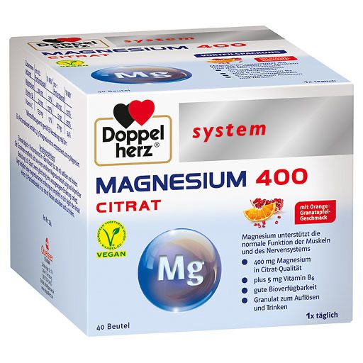 DOPPELHERZ Magnesium 400 Citrat system Granulat 40 St  
