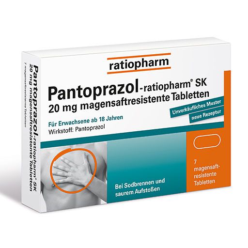 Pantoprazol-ratiopharm® SK 20 mg magensaftresistente Tabletten bei Sodbrennen* 7 St