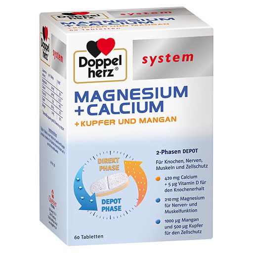 DOPPELHERZ Magnesium+Calc.+Kupfer+Mangan syst. Tab. 60 St  