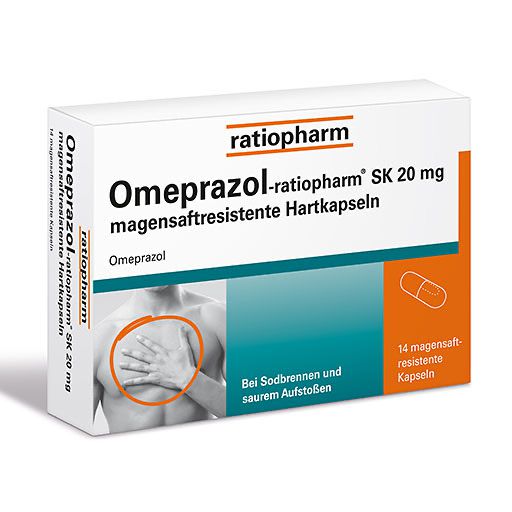 OMEPRAZOL-ratiopharm SK 20 mg magensaftr. Hartkaps.* 14 St