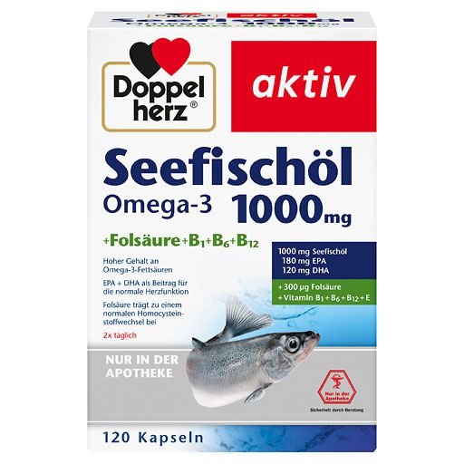 DOPPELHERZ Seefischöl Omega-3 1. 000 mg+Fols. Kaps.