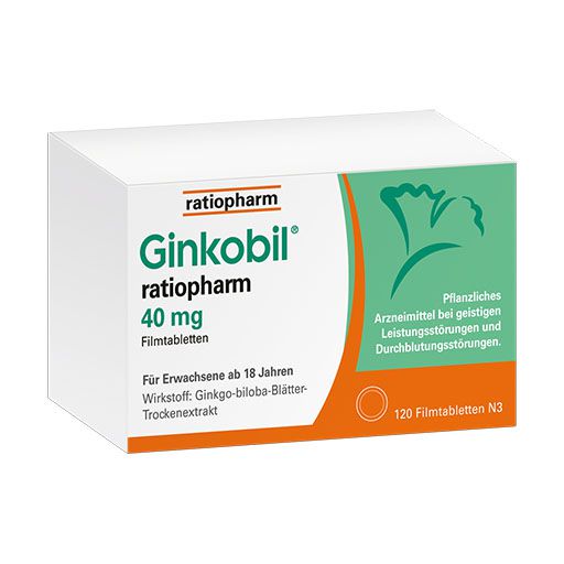 GINKOBIL-ratiopharm 40 mg mit Ginkgo biloba* 120 St