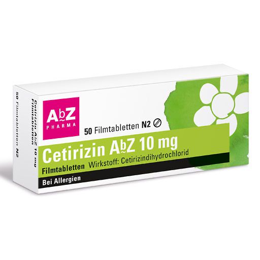 CETIRIZIN AbZ 10 mg Filmtabletten - bei Allergien* 50 St