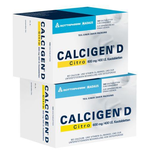 CALCIGEN D Citro 600 mg/400 I. E. Kautabletten* 200 St