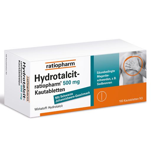 HYDROTALCIT-ratiopharm 500 mg Kautabletten* 100 St