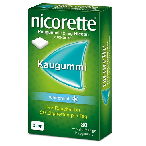 nicorette® Kaugummi whitemint, 2 mg Nikotin* 30 St