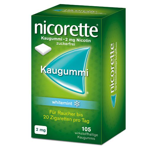 nicorette® Kaugummi whitemint, 2 mg Nikotin* 105 St