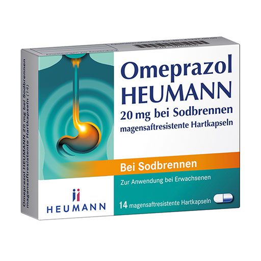 OMEPRAZOL Heumann 20 mg b. Sodbr. magensaftr. Hartk.* 14 St