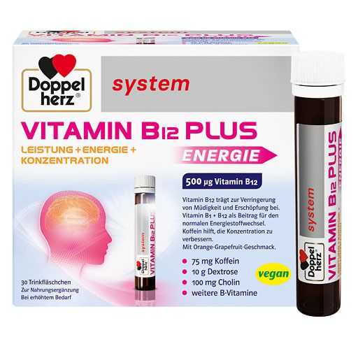 DOPPELHERZ Vitamin B12 Plus system Trinkampullen 30x25 ml