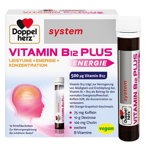DOPPELHERZ Vitamin B12 Plus system Trinkampullen 10x25 ml