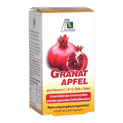 GRANATAPFEL 500 mg plus Vit. C+B12+Zink+Selen Kaps. 60 St  