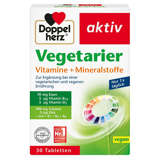 DOPPELHERZ Vegetarier Vitamine+Mineralstoffe aktiv 30 St  