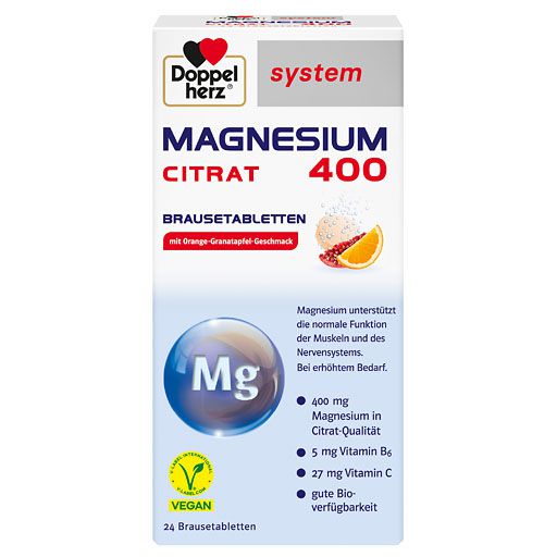 DOPPELHERZ Magnesium 400 Citrat system Brausetabl. 24 St  