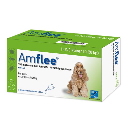 AMFLEE 134 mg Spot-on Lsg. f. mittelgr. Hunde 10-20kg<sup> 6</sup>  3 St