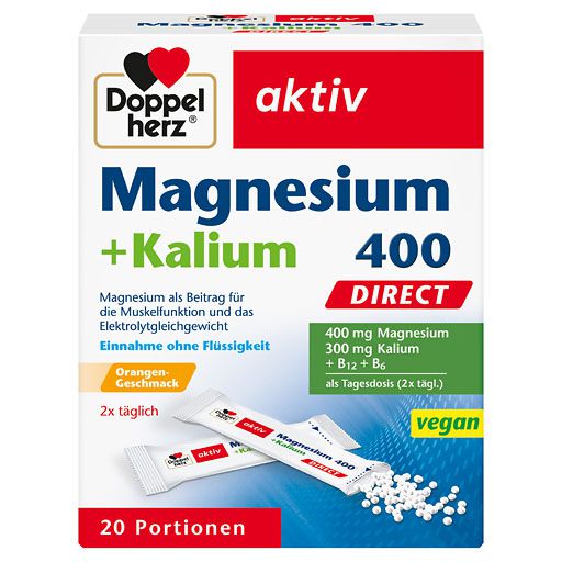 DOPPELHERZ Magnesium+Kalium DIRECT Portionsbeutel 20 St  