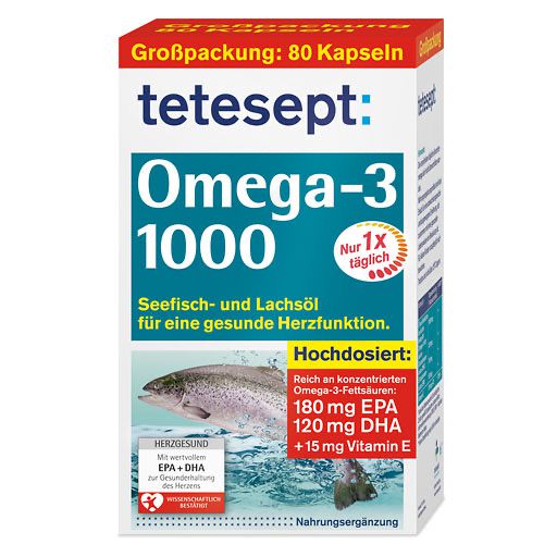 TETESEPT Omega-3 1000 Kapseln 80 St  
