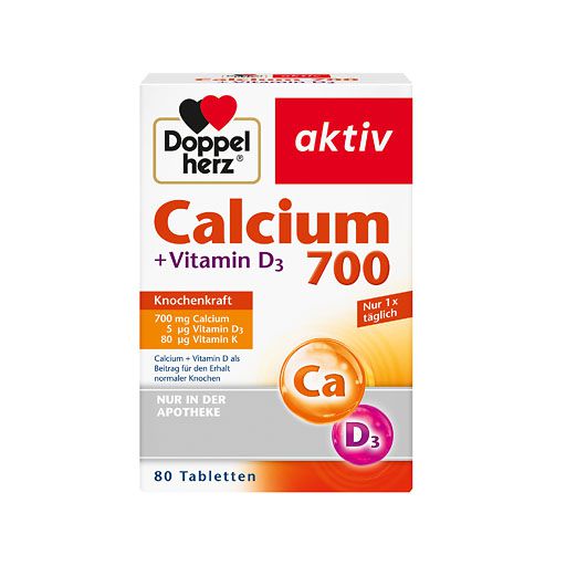 DOPPELHERZ Calcium 700+Vitamin D3 Tabletten 80 St  