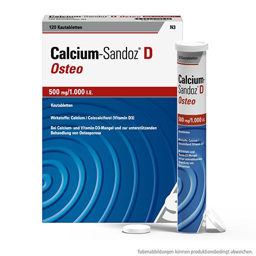 CALCIUM SANDOZ D Osteo 500 mg/1.000 I. E. Kautabl.* 120 St