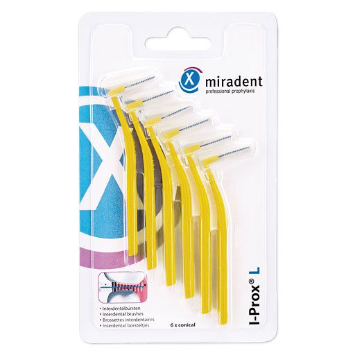 MIRADENT Interdentalbürste I-Prox L 0,5 mm gelb 6 St