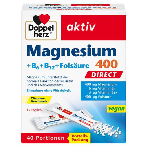 DOPPELHERZ Magnesium+B Vitamine DIRECT Pellets 40 St  