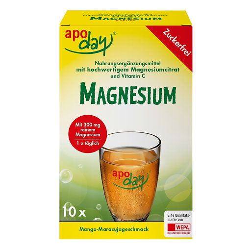 APODAY Magnesium Mango-Maracuja zuckerfrei Pulver 10x4,5 g