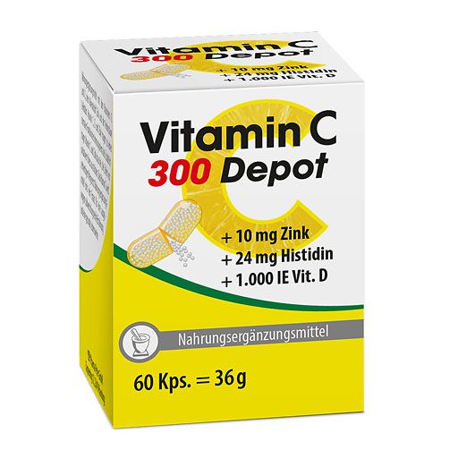VITAMIN C 300 Depot+Zink+Histidin+D Kapseln 60 St  