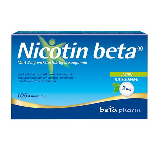 NICOTIN beta Mint 2 mg wirkstoffhalt. Kaugummi* 105 St