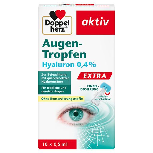 DOPPELHERZ Augen-Tropfen Hyaluron 0,4% Extra 10x0,5 ml