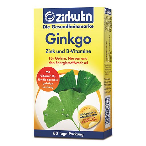 ZIRKULIN Ginkgo Zink und B-Vitamine Filmtabletten