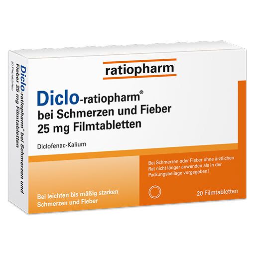 DICLO-ratiopharm bei Schmerzen u. Fieber 25 mg FTA* 20 St