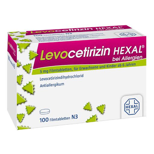 LEVOCETIRIZIN HEXAL bei Allergien 5 mg Filmtabl.* 100 St