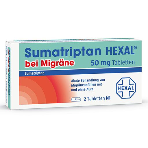 SUMATRIPTAN HEXAL bei Migräne 50 mg Tabletten* 2 St