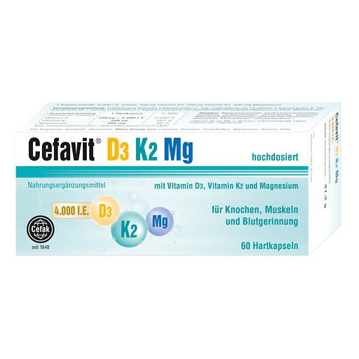 CEFAVIT D3 K2 Mg 4.000 I. E. Hartkapseln 60 St  