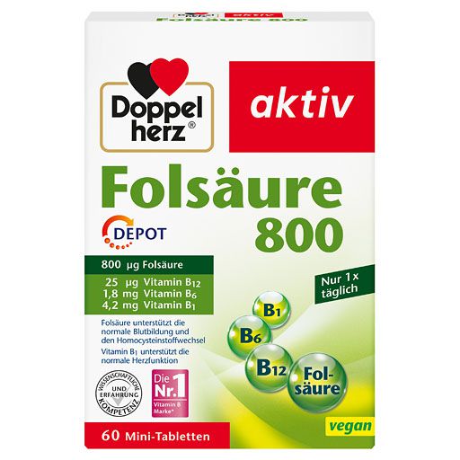 DOPPELHERZ Folsäure 800 Depot Tabletten 60 St  