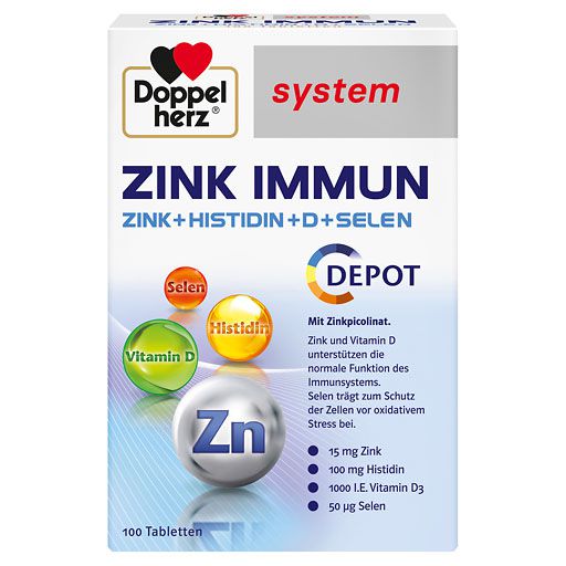DOPPELHERZ Zink Immun Depot system Tabletten 100 St  
