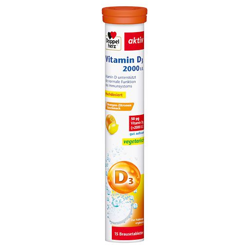DOPPELHERZ Vitamin D3 2000 I. E. Brausetabletten 15 St  