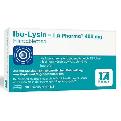 IBU-LYSIN 1A Pharma 400 mg Filmtabletten* 50 St